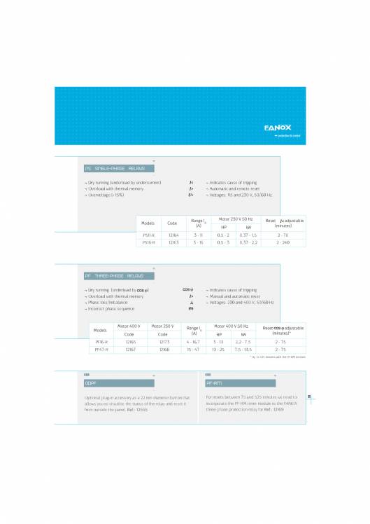 Protection and control panels for submergible pumps FANOX 13