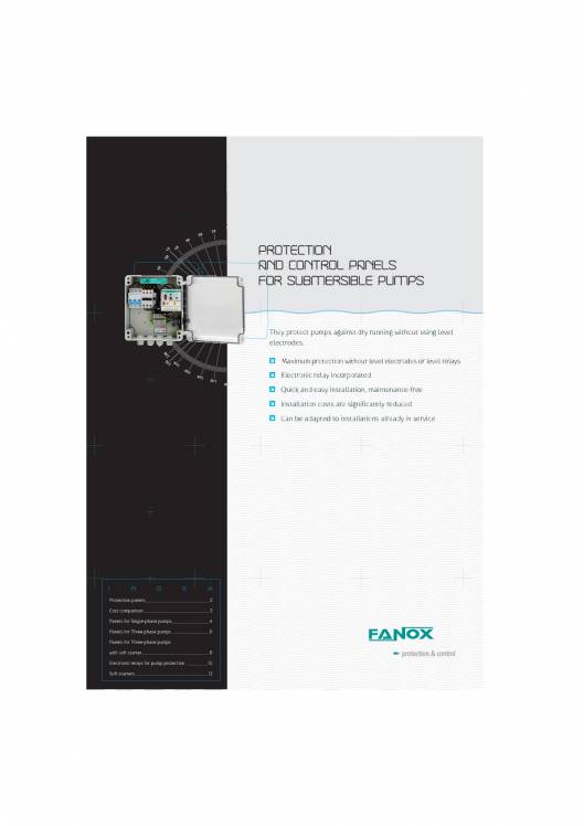 Protection and control panels for submergible pumps FANOX 3