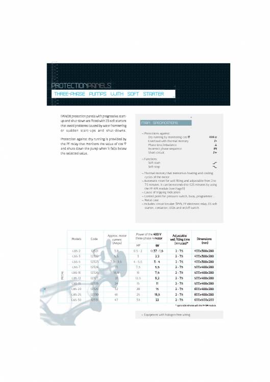 Protection and control panels for submergible pumps FANOX 10
