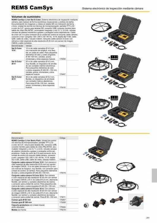 REMS CAMSYS. Sistema electrónico de inspección mediante cámara 2