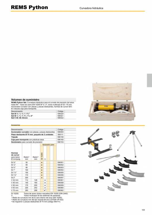 REMS PYTHON. Curvadora hidráulica 2