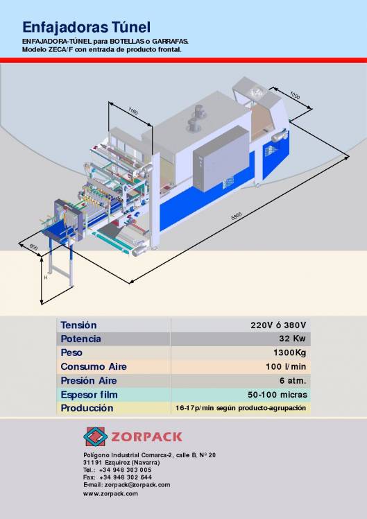 Retractiladora sólo film botellas media producción (15-17 p/min) 2
