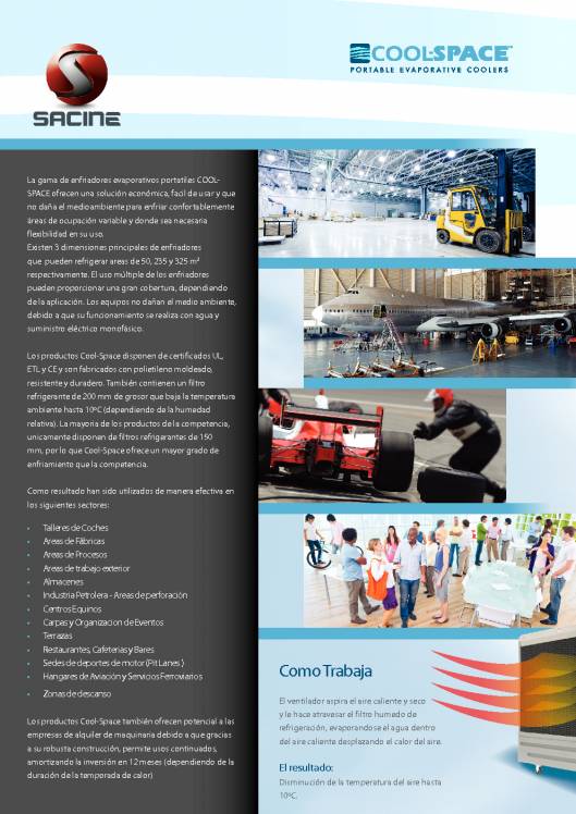 SACINE. Enfriadores evaporativos portátiles 2