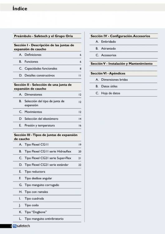 Catálogo SAFETECH Juntas de expansión 2