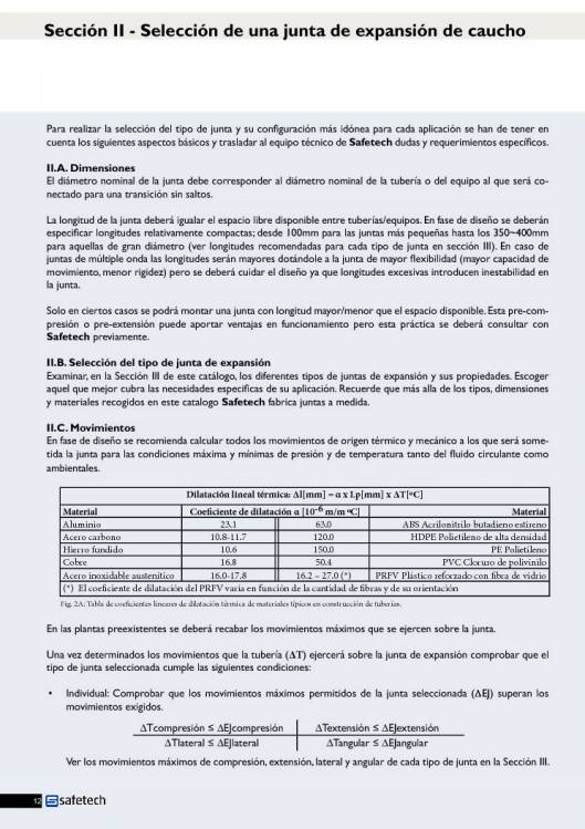 Catálogo SAFETECH Juntas de expansión 12