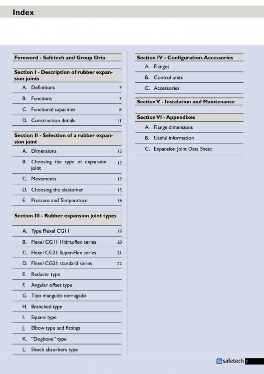 Catálogo SAFETECH Juntas de expansión 3