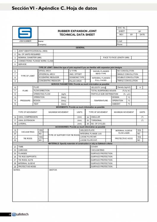 Catálogo SAFETECH Juntas de expansión 26
