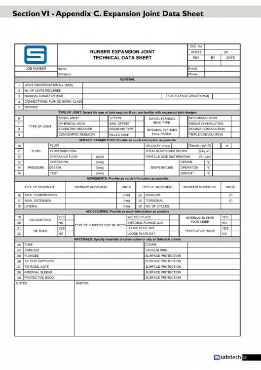 Catálogo SAFETECH Juntas de expansión 27