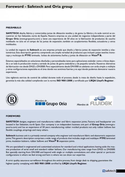 Catálogo SAFETECH Juntas de expansión 5