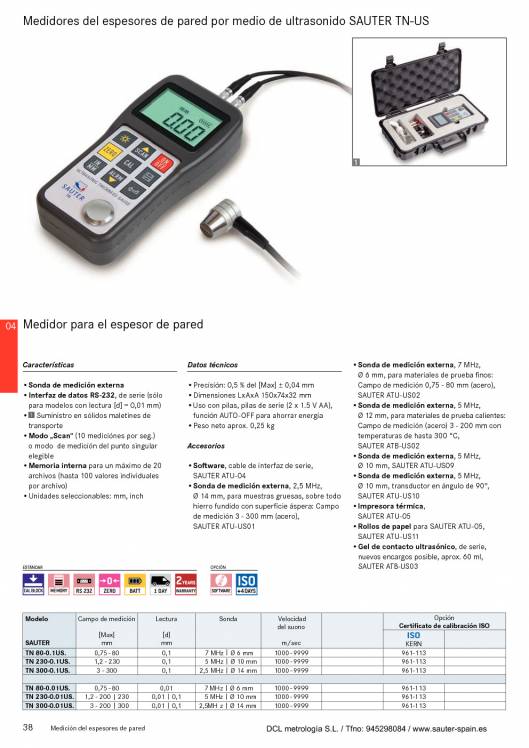 SAUTER. Metrologia 2015 37