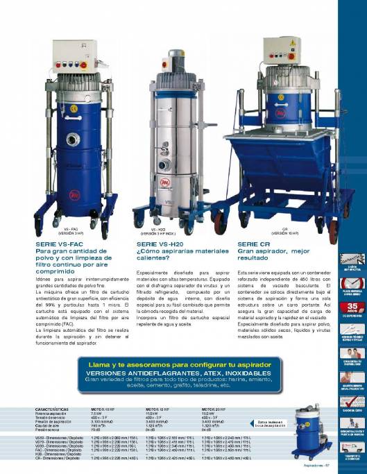 SERIE CR. Aspirador industrial equipado con contenedor reforzado independiente sistema de vaciado basculante. 2