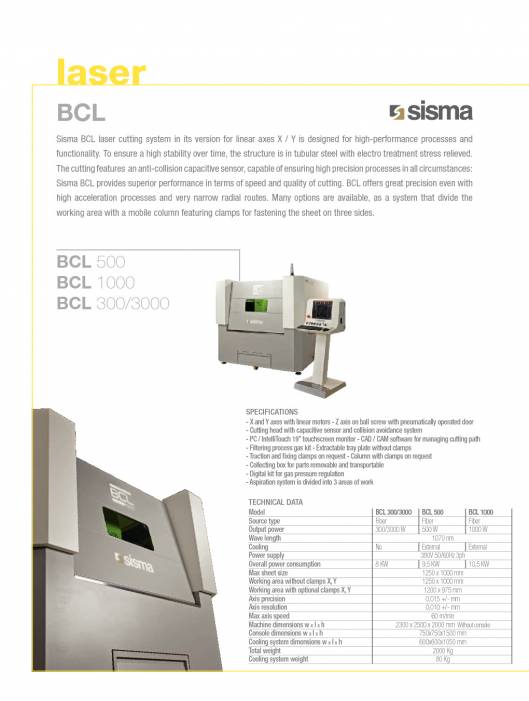 SISMA LASER.MCL-BCL. Cortadora láser 7