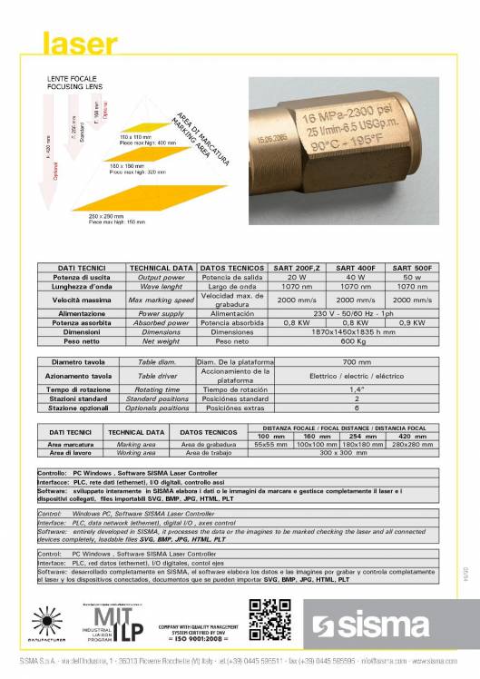 SISMA LASER. SART. Marcadora láser industrial 2