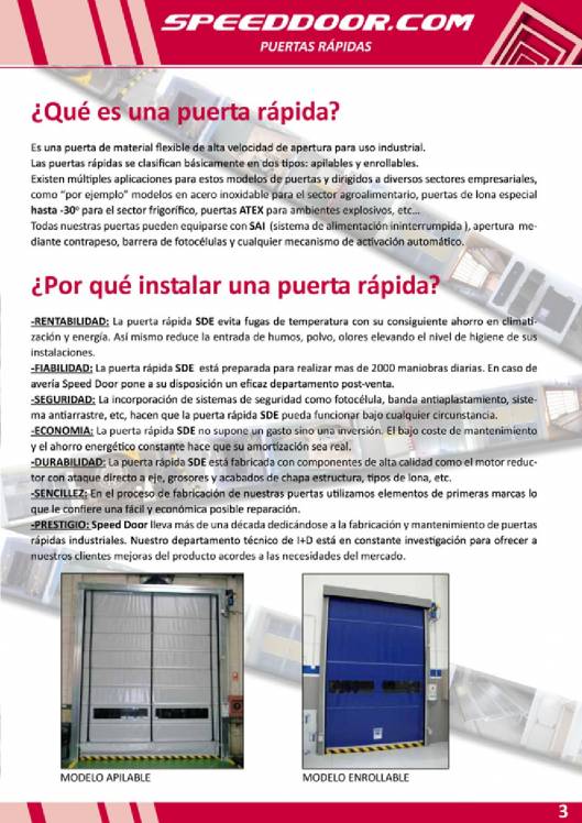 SPEED DOOR. Puertas rápidas 3