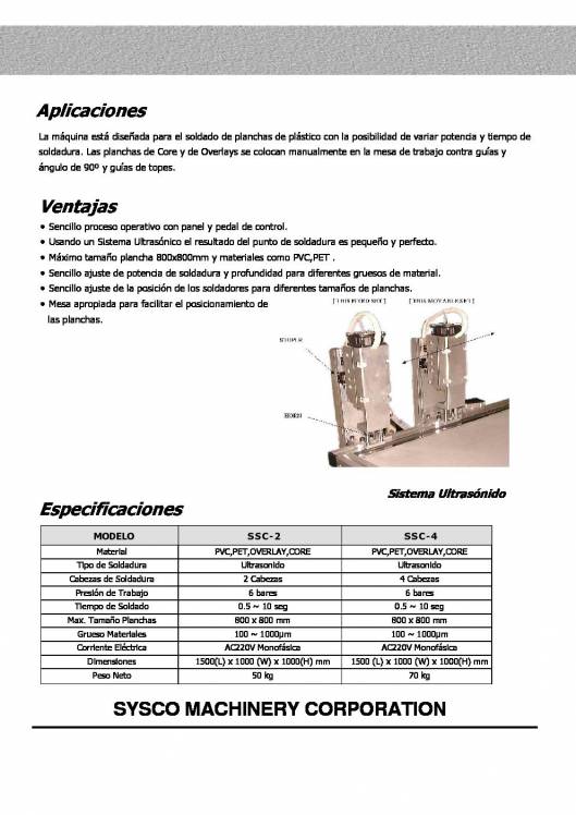 SSC. Máquina Semi-Automática de Alzado. 2