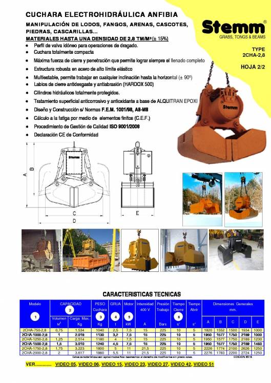 STEMM 2CHA-2,8. Bivalva para material a granel. 2