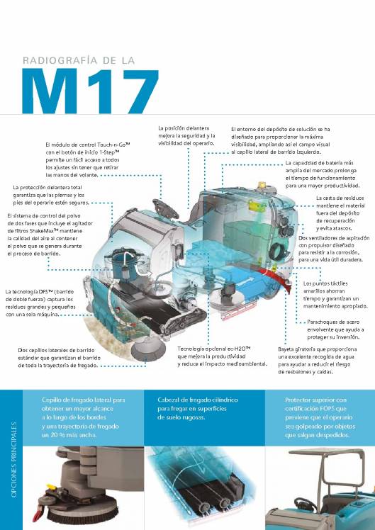 TENNANT M17. Fregadora-barredora de conductor sentado a baterías. 3