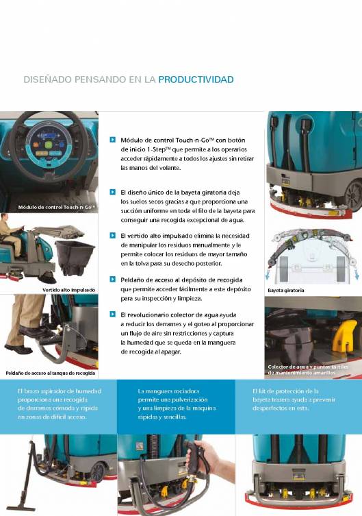 TENNANT M17. Fregadora-barredora de conductor sentado a baterías. 4