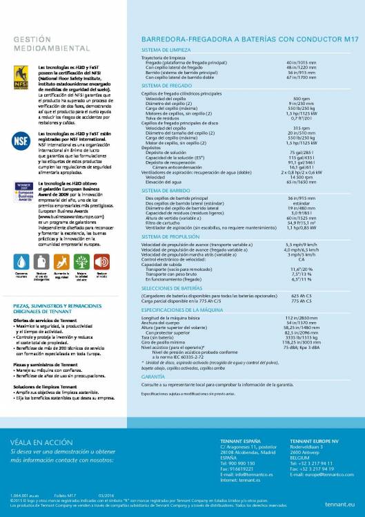 TENNANT M17. Fregadora-barredora de conductor sentado a baterías. 6