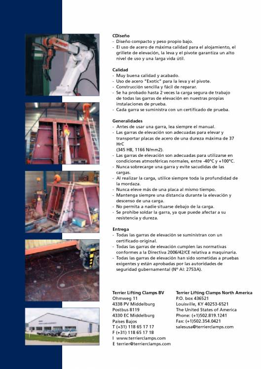 TERRIER. Garras de elevación. 2