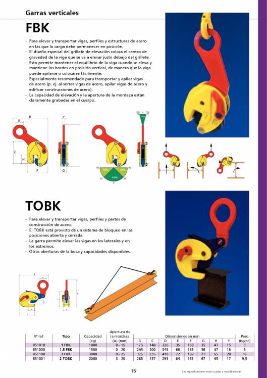 TERRIER. Garras de elevación. 16