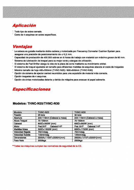 THNC-N25. Máquina de Troquelar 4 Esquinas del Sobre. 2