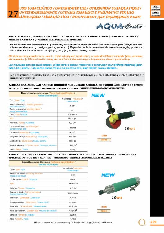 Herramientas para uso subacuático de EGA MASTER. 3