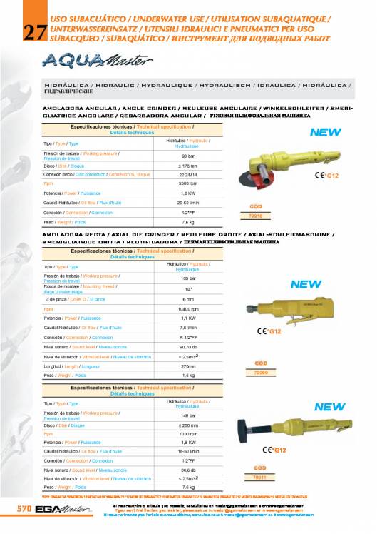 Herramientas para uso subacuático de EGA MASTER. 4