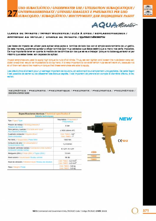 Herramientas para uso subacuático de EGA MASTER. 5
