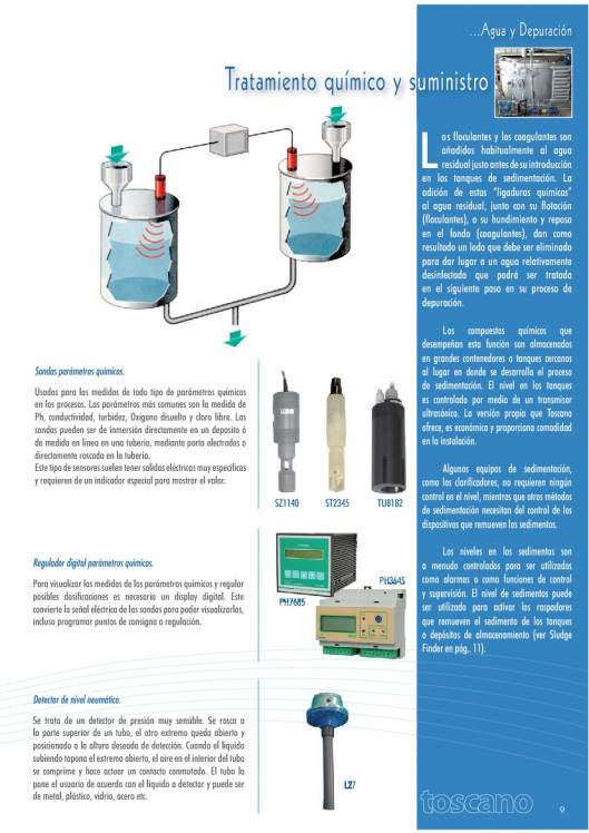 TOSCANO. Soluciones de control para agua y depuración. 11