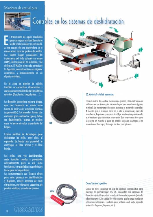 TOSCANO. Soluciones de control para agua y depuración. 14
