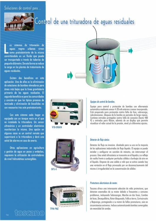 TOSCANO. Soluciones de control para agua y depuración. 16