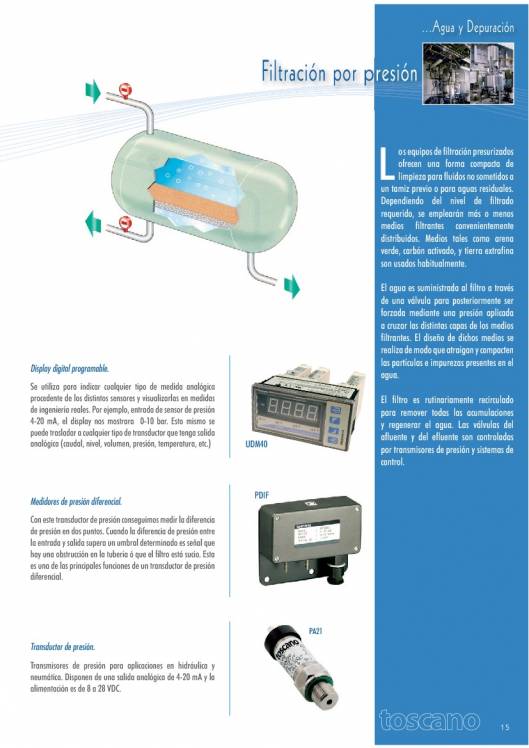 TOSCANO. Soluciones de control para agua y depuración. 17