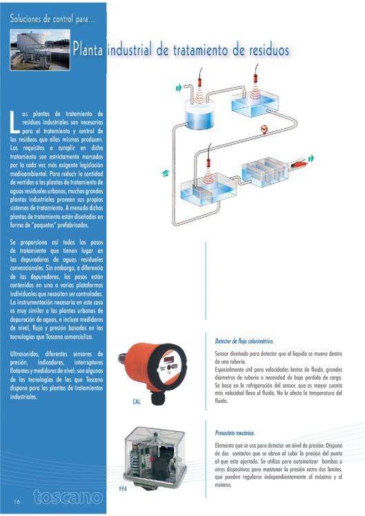 TOSCANO. Soluciones de control para agua y depuración. 18