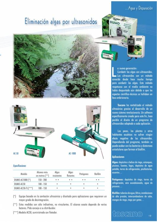 TOSCANO. Soluciones de control para agua y depuración. 21