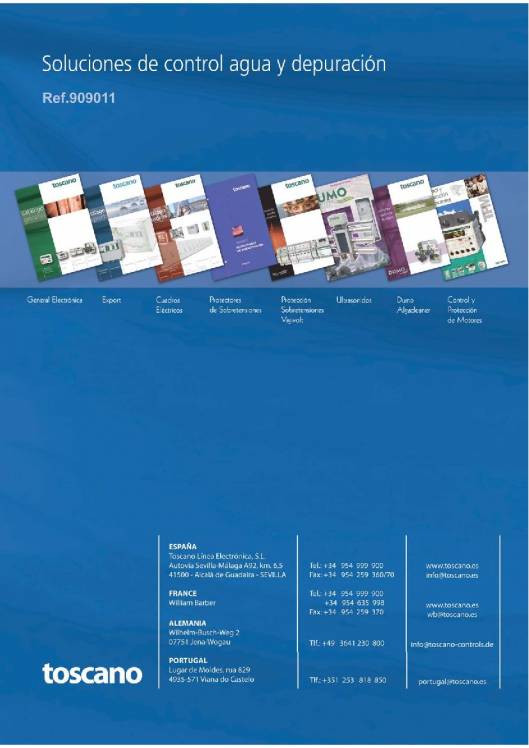 TOSCANO. Soluciones de control para agua y depuración. 24