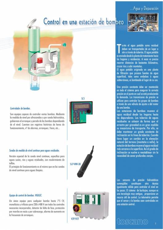 TOSCANO. Soluciones de control para agua y depuración. 9