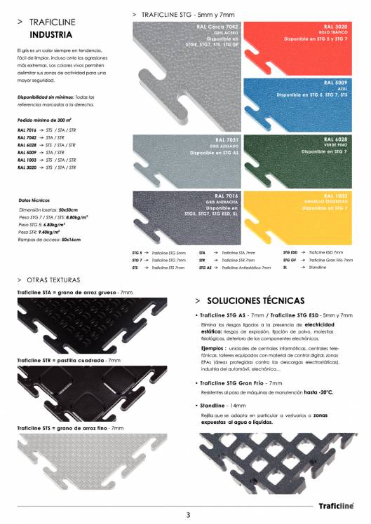TRAFICLINE. Losetas macizas para uso público e industrial. 3