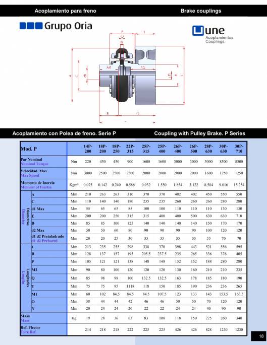 Catálogo UNE Acoplamientos flexibles 20