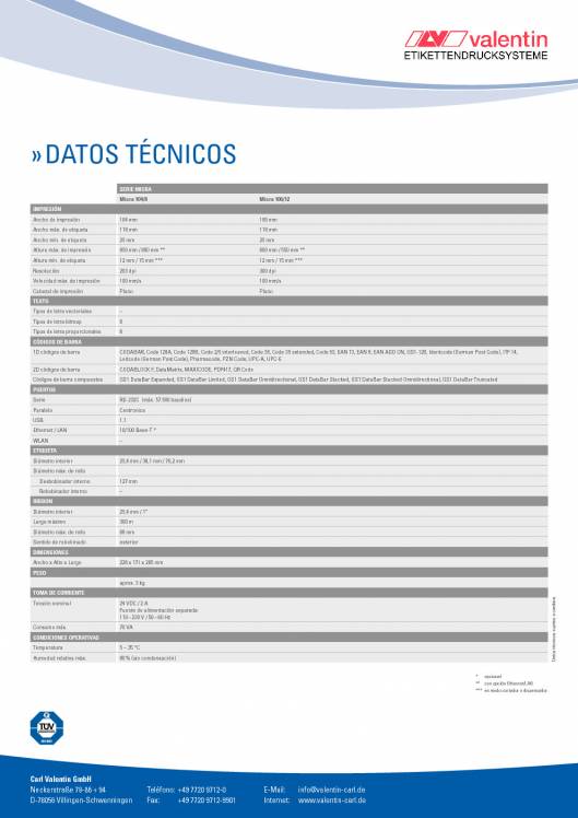 VALENTIN Micra. Impresora de etiquetas 2