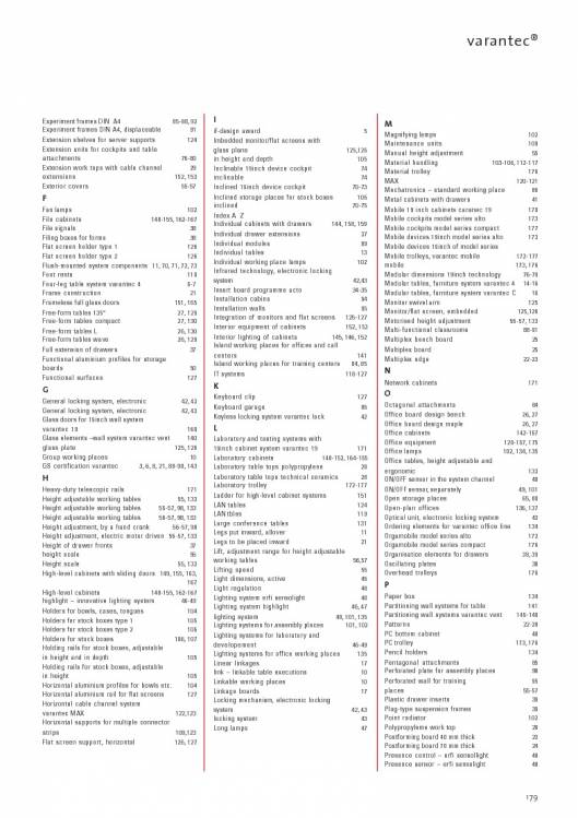 Catálogo VARANTEC Bancos de trabajo 181