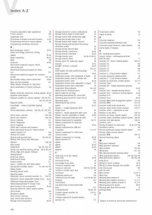 Catálogo VARANTEC Bancos de trabajo 182