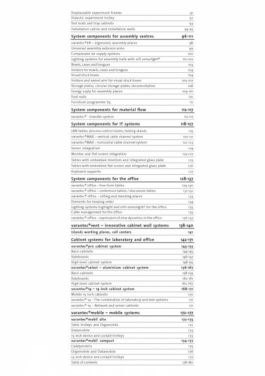 Catálogo VARANTEC Bancos de trabajo 183