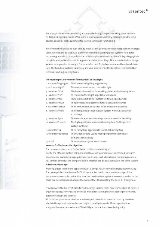 Catálogo VARANTEC Bancos de trabajo 7