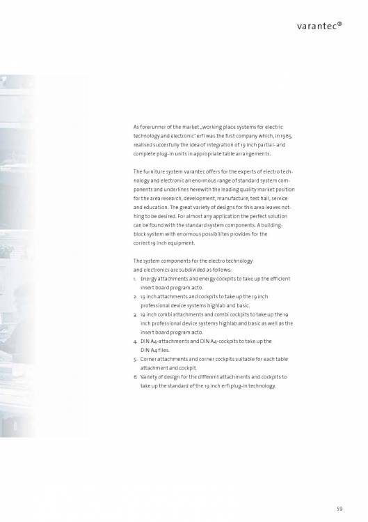 Catálogo VARANTEC Bancos de trabajo 61